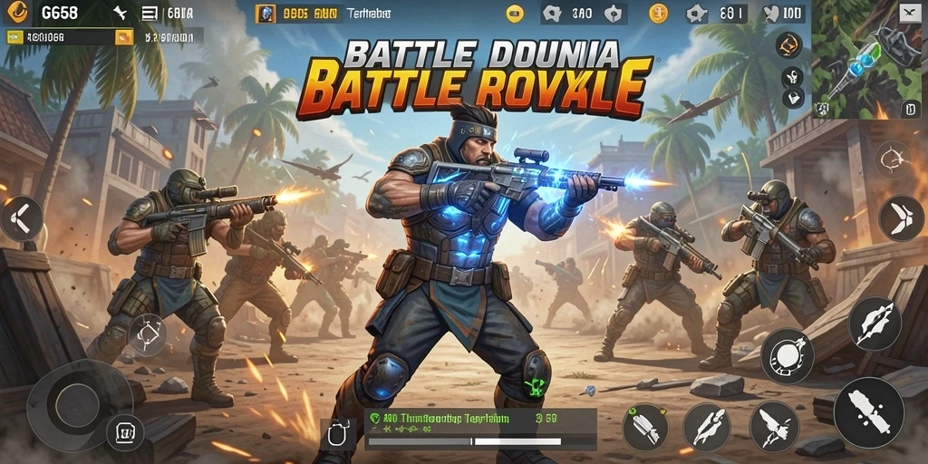 Tampilan seru gameplay G668 dalam pertempuran Battle Royale.