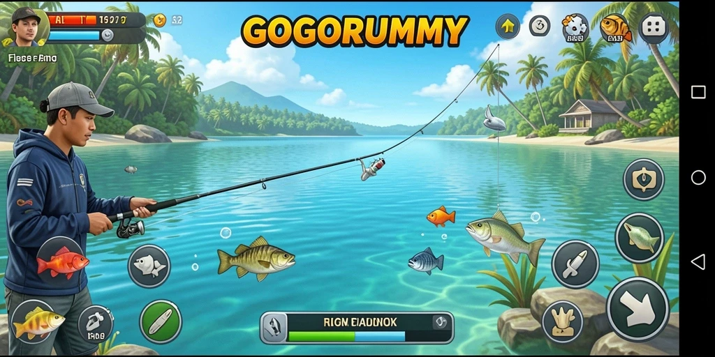 Tangkapan ikan besar dalam gameplay GOGORUMMY yang seru.