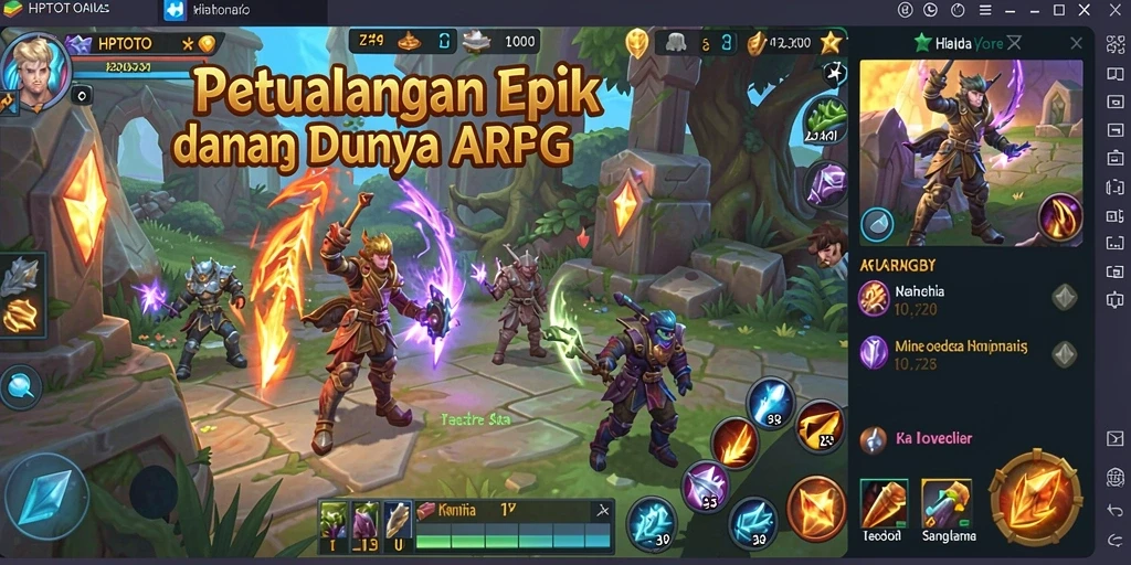 Screenshot utama HPTOTO menunjukkan aksi pertarungan yang epik dalam gameplay ARPG.