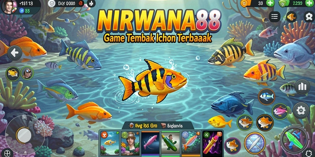 Tampilan gameplay NIRWANA88 menampilkan aksi seru menembak ikan.