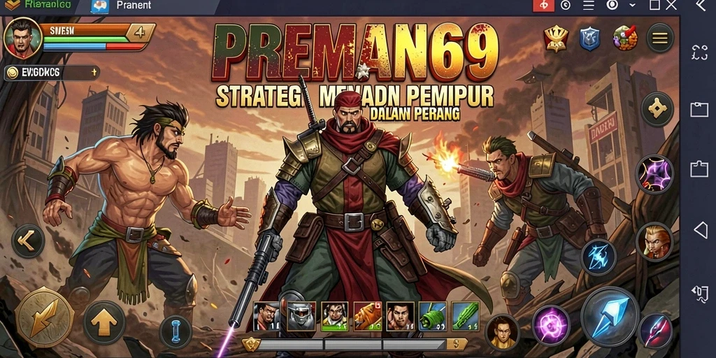 Screenshot gameplay PREMAN69 menampilkan strategi perang yang intens.
